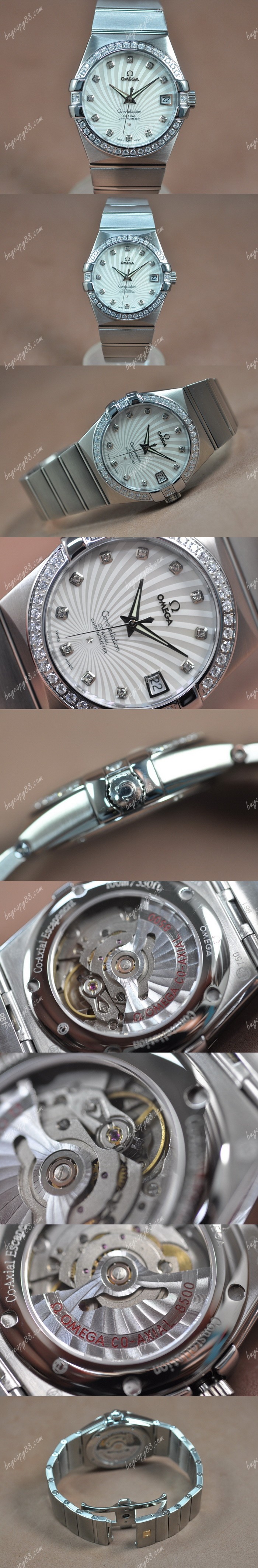  歐米茄Omega Constellation 39mm SS/SS/Diam Pearl White Dial A-2824-2自動機芯搭載0