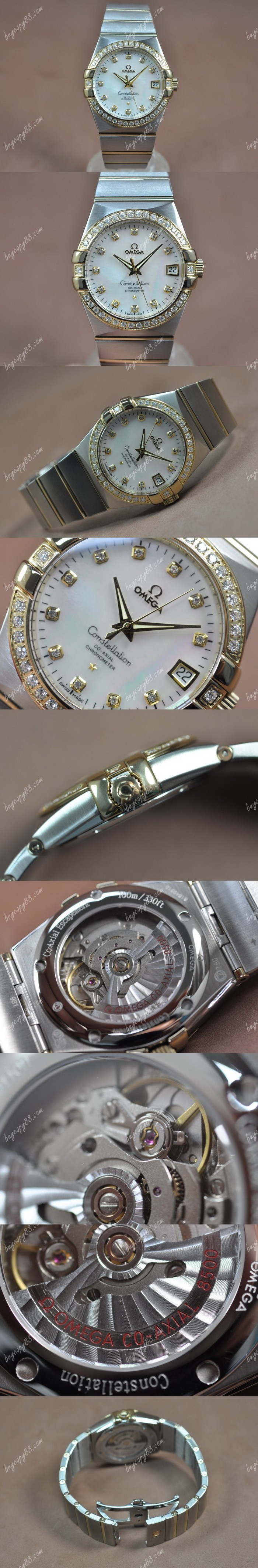 歐米茄Omega Constellation 39mm 18K Wrapped TT BlPearl White Dial A-2824-2自動機芯搭載0