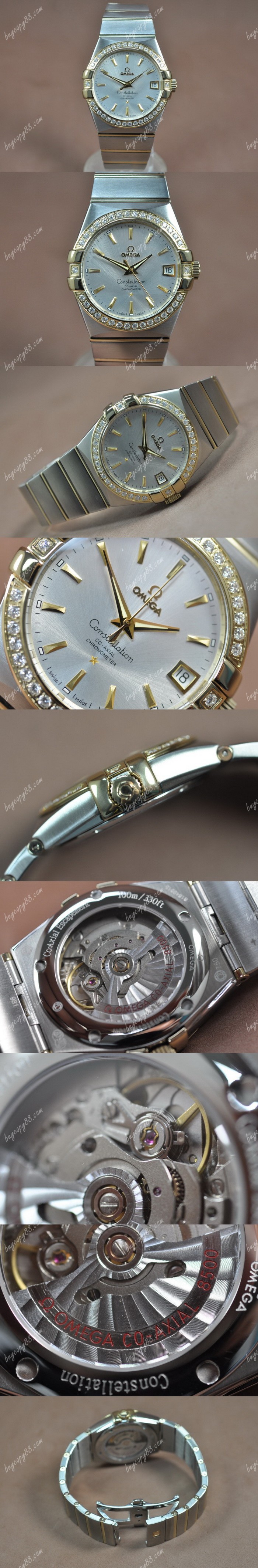 歐米茄Omega Constellation 39mm 18K Wrapped TT White Silver Dial A-2824-2自動機芯搭載0