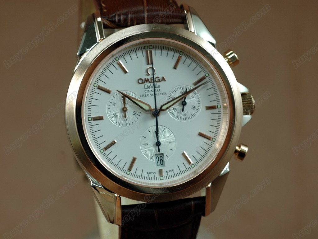 歐米茄 【男性用】Chronograph SS/RG TT White Asia7750自動機芯搭載9