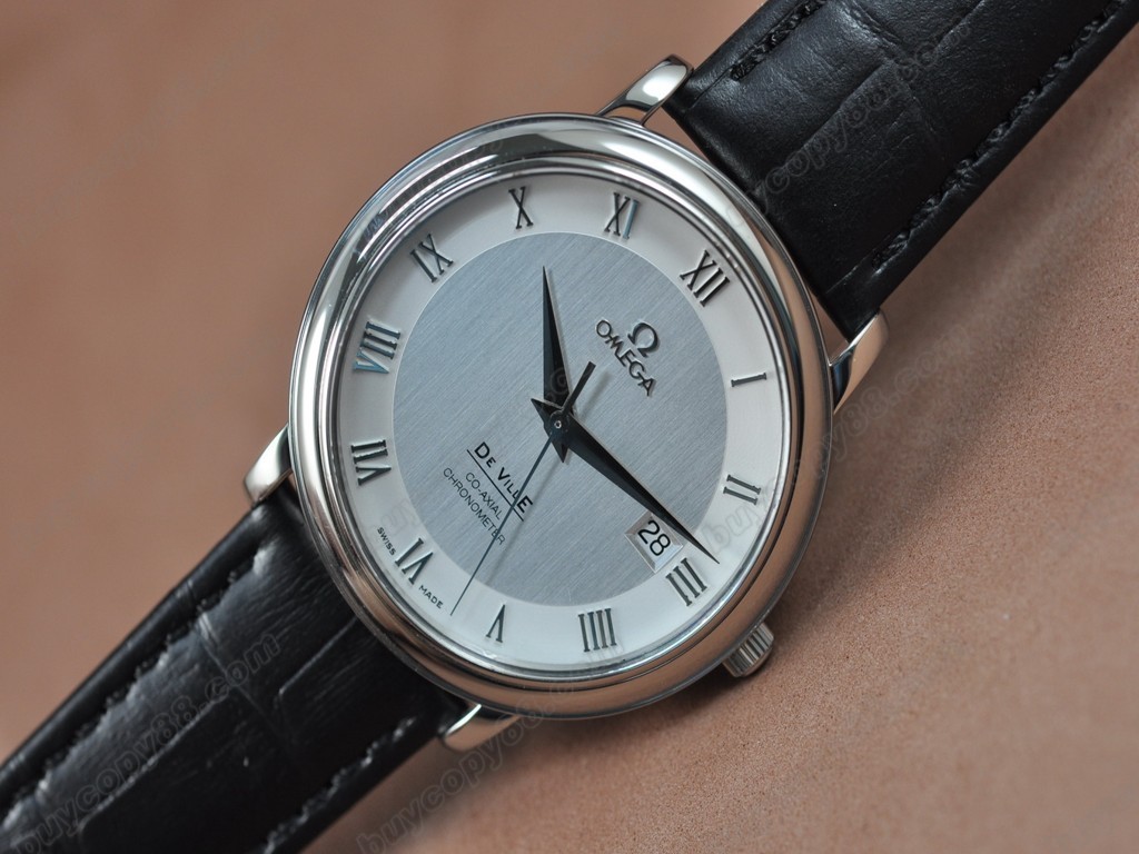 歐米茄 【男性用】Deville SS White Dial Leather Strap Swiss Eta 2824-2 自動機芯搭載4