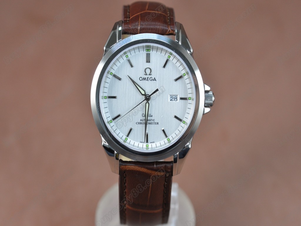 歐米茄 【男性用】Deville SS White Dial Leather Strap Swiss Eta 2834-2自動機芯搭載 Auto4