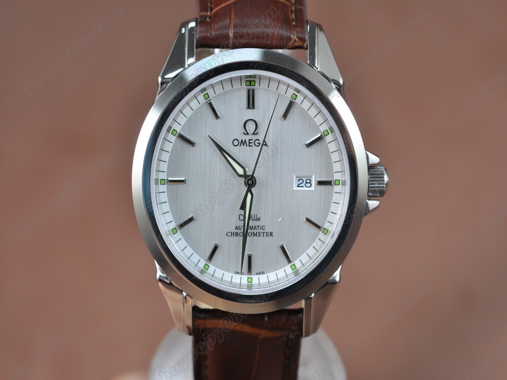 歐米茄 【男性用】Deville SS White Dial Leather Strap Swiss Eta 2834-2自動機芯搭載 Auto3