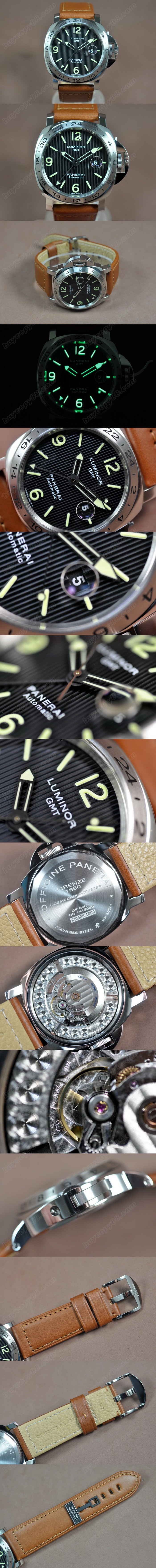 沛納海 Watches Luminor GMT SS/LE 黑 文字盤 亞洲 2836-2 自動機芯 搭 載 28800bph 0