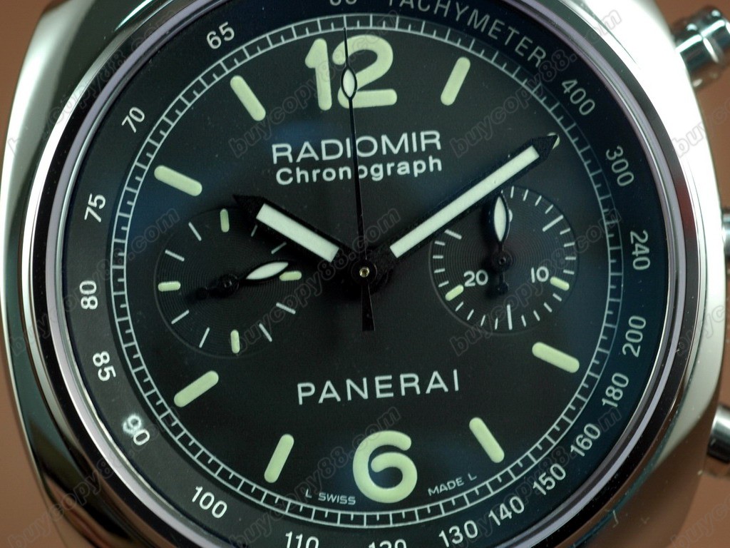 沛納海【男性用】Radiomir Chrono SS/LE Black DialAsia7750自動機芯搭載13