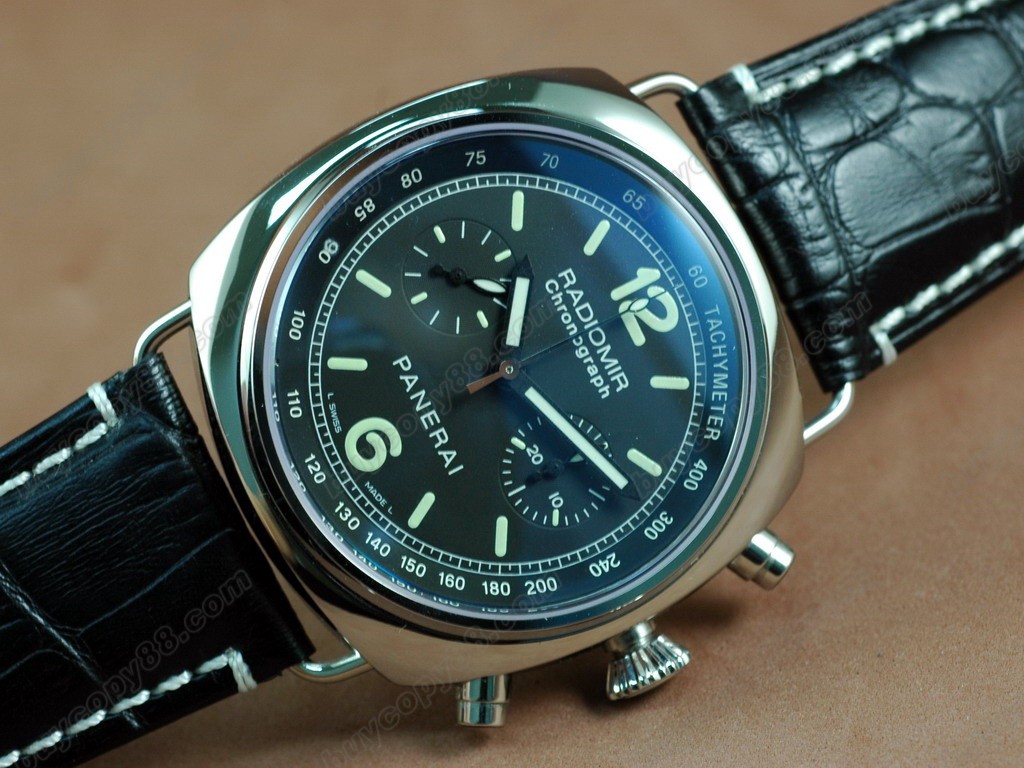 沛納海【男性用】Radiomir Chrono SS/LE Black DialAsia7750自動機芯搭載9