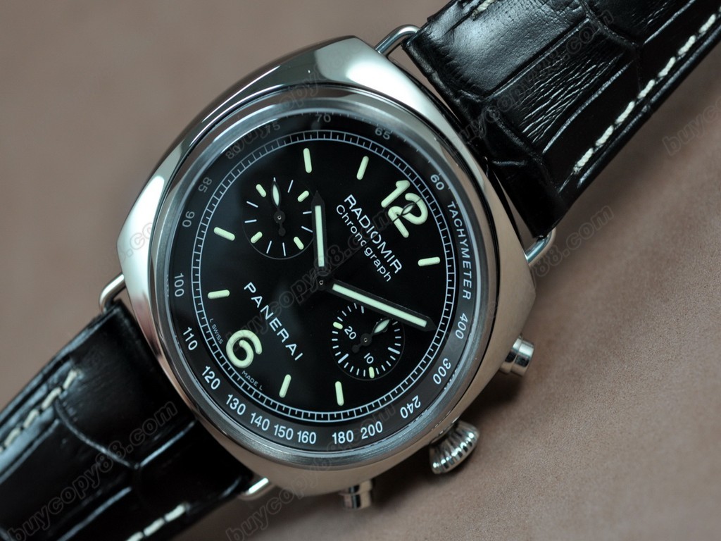 沛納海【男性用】Pam 288 Radiomir Chrono SS/LE Black Asia7750自動機芯搭載9