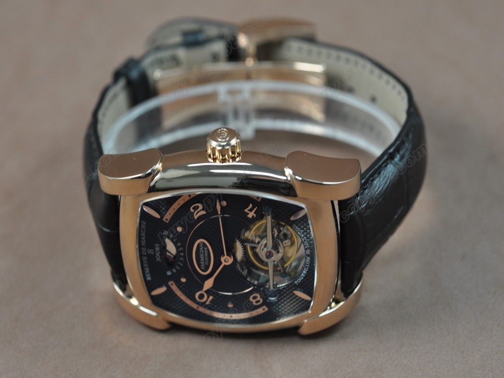 帕瑪強尼【男性用】  Kalpagraph Power Reserve RG/LE Black Flying Tourbillon 手上鏈搭載1