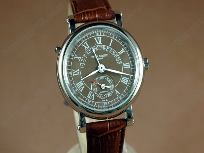 百達翡麗【男性用】Calastrava Classic SS Case Brown Dial Brown Strap Japan自動機芯搭載8