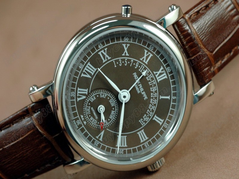 百達翡麗【男性用】Calastrava Classic SS Case Brown Dial Brown Strap Japan自動機芯搭載9