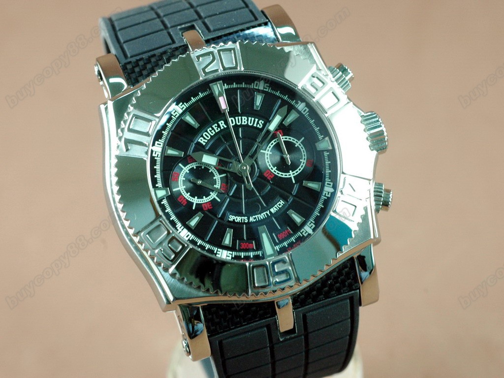 豪爵錶【男性用】Easy Diver Chrono (Updated) SS/RU Black Manual 手上鏈搭載0