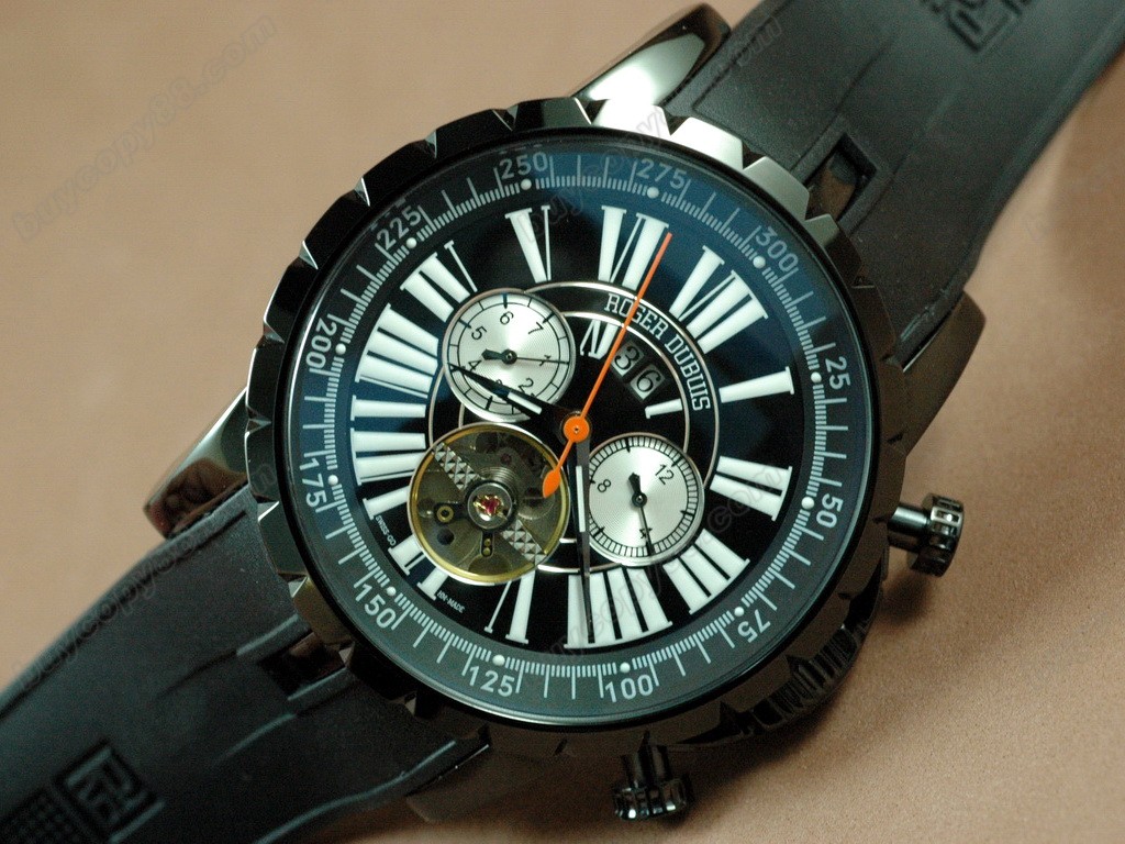 豪爵錶【男性用】 Excalibur Chrono PVD/RU Black Jap 自動機芯搭載6