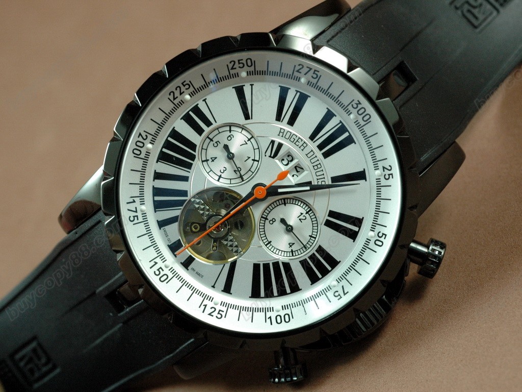 豪爵錶【男性用】Excalibur Chrono PVD/RU White Jap 自動機芯搭載1