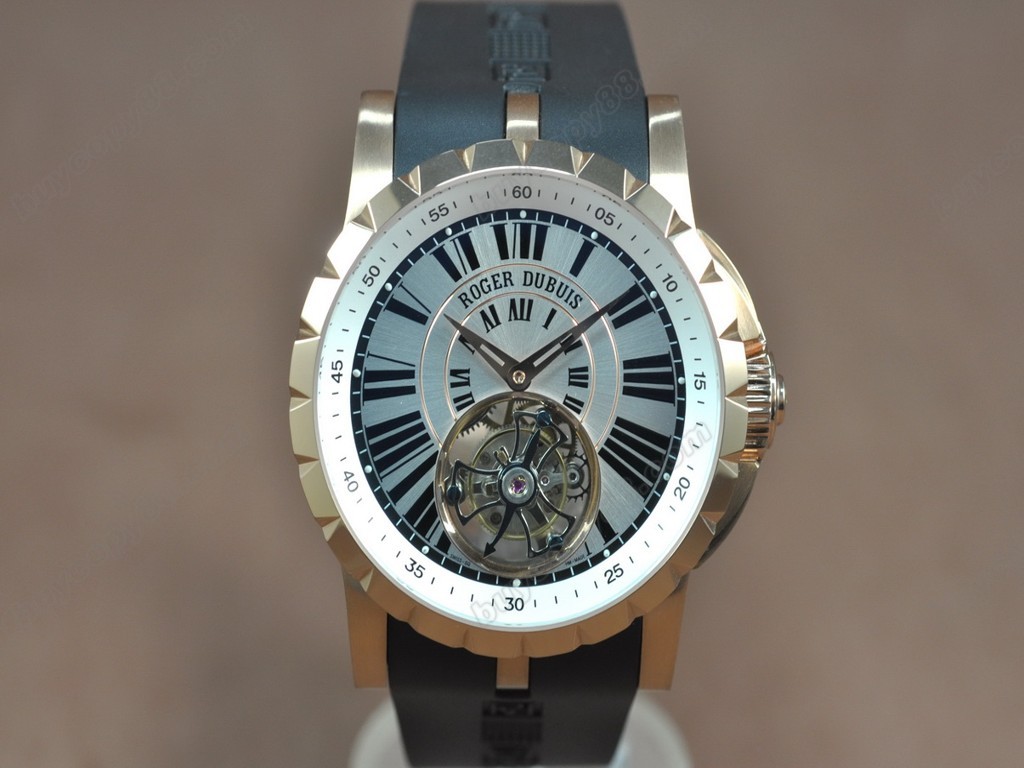 豪爵錶【男性用】 Excalibur Tourbillon RG/RU Silver dial Asian Manual 手上鏈搭載0