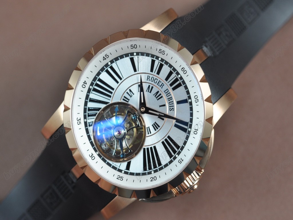 豪爵錶【男性用】 Excalibur Tourbillon RG/RU Silver dial Asian Manual 手上鏈搭載3