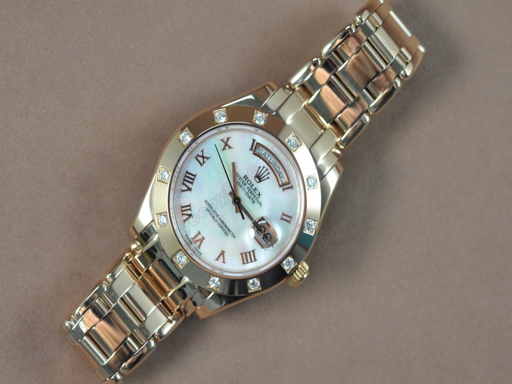 勞力士【男性用】 DateDay 40mm Full RG White Dial A-2836-2 自動機芯搭載8