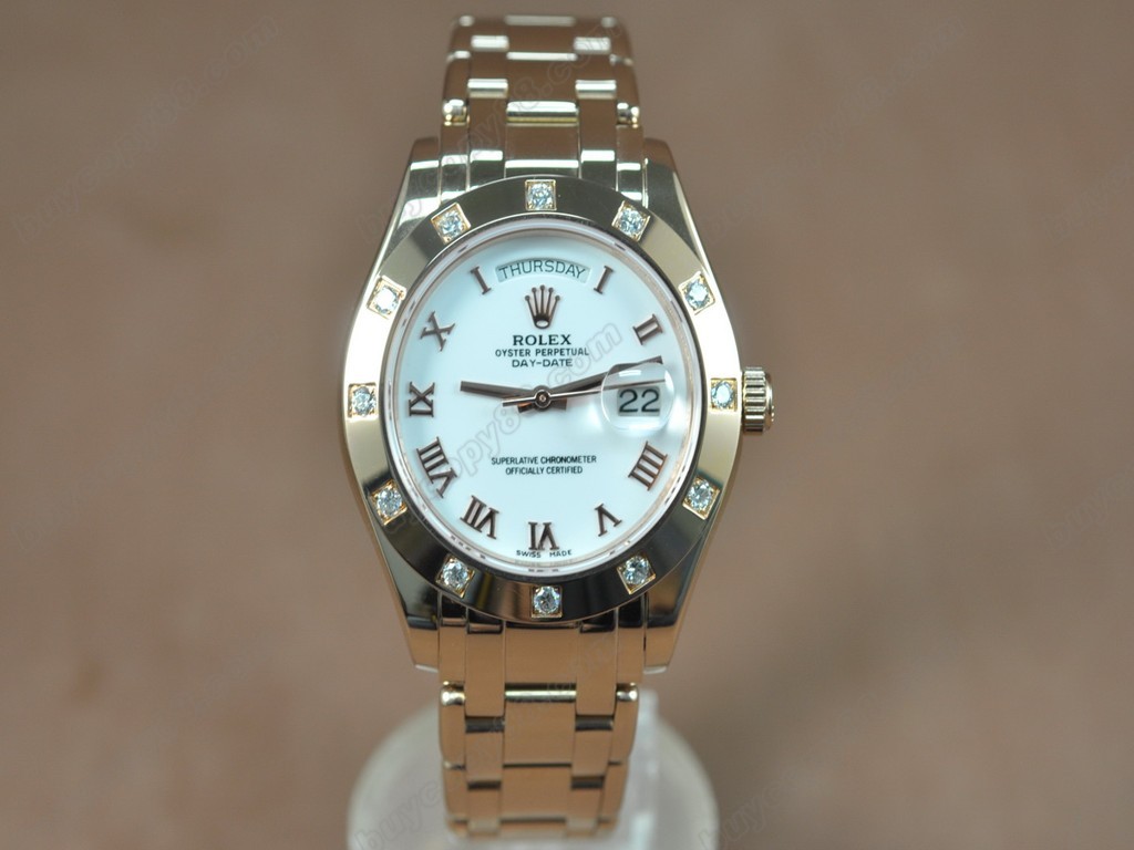 勞力士【男性用】 DateDay 40mm Full RG White Dial A-2836-2自動機芯搭載9