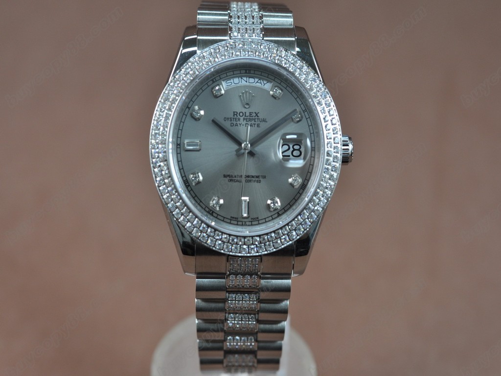 勞力士【男性用】 DateDay 41mm SS/SS Diam Bez White Dial A-2836-2自動機芯搭載7