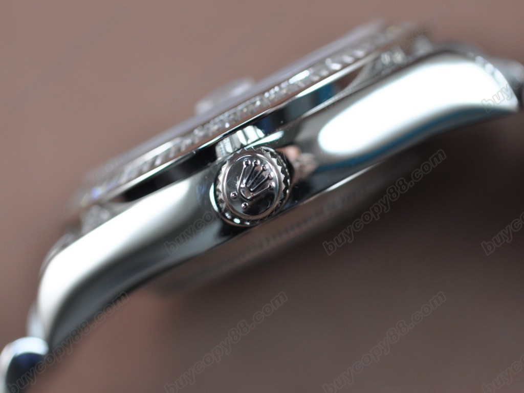 勞力士【男性用】 DateDay 41mm SS/SS Diamonds White Dial A-2836-2自動機芯搭載4