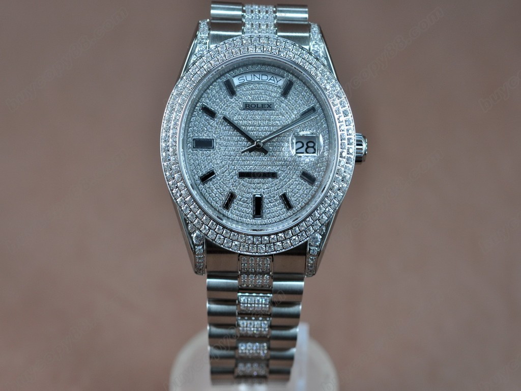 勞力士【男性用】DateDay 41mm SS/SS Diamond Dial A-2836-2 自動機芯搭載1