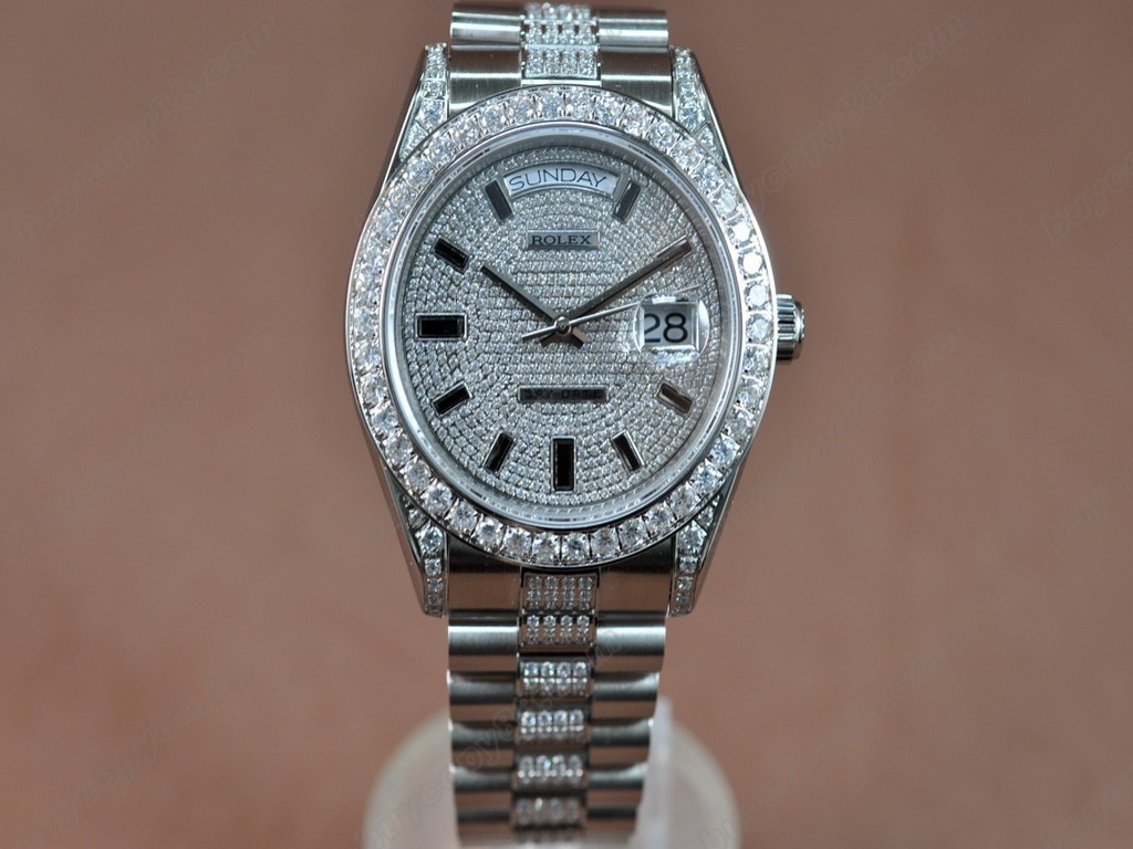 勞力士【男性用】 DateDay 41mm SS/SS Diamond Dial A-2836-2 自動機芯搭載6