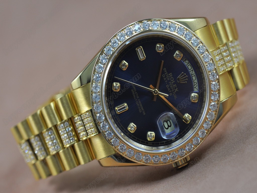 勞力士【男性用】41mm Full RG Diamonds White Dial A-2836-2 自動機芯搭載4