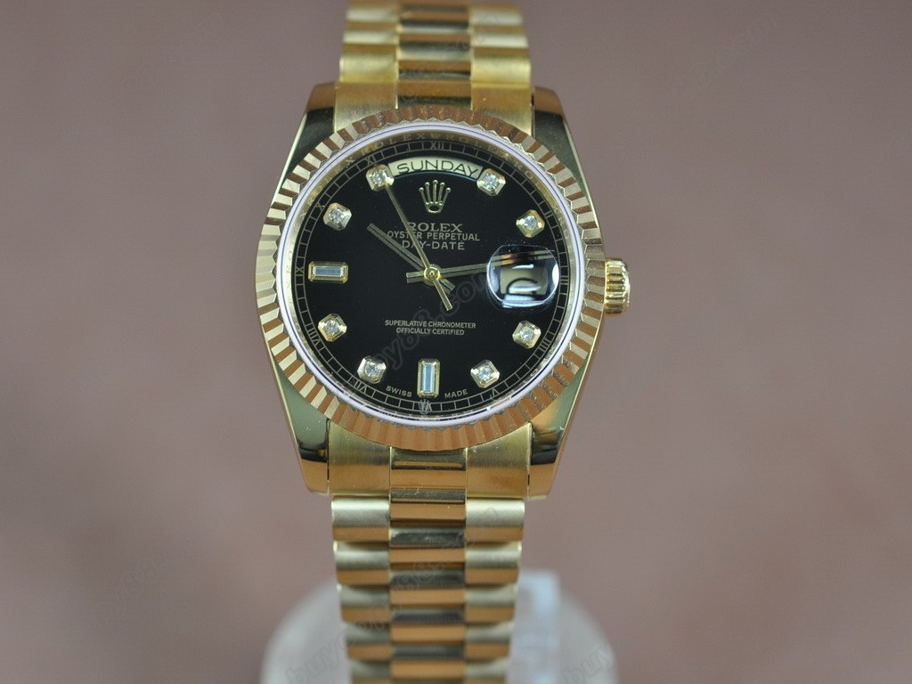 勞力士【男性用】 DateDay 36mm Full YG White Dial A-2836-2自動機芯搭載1