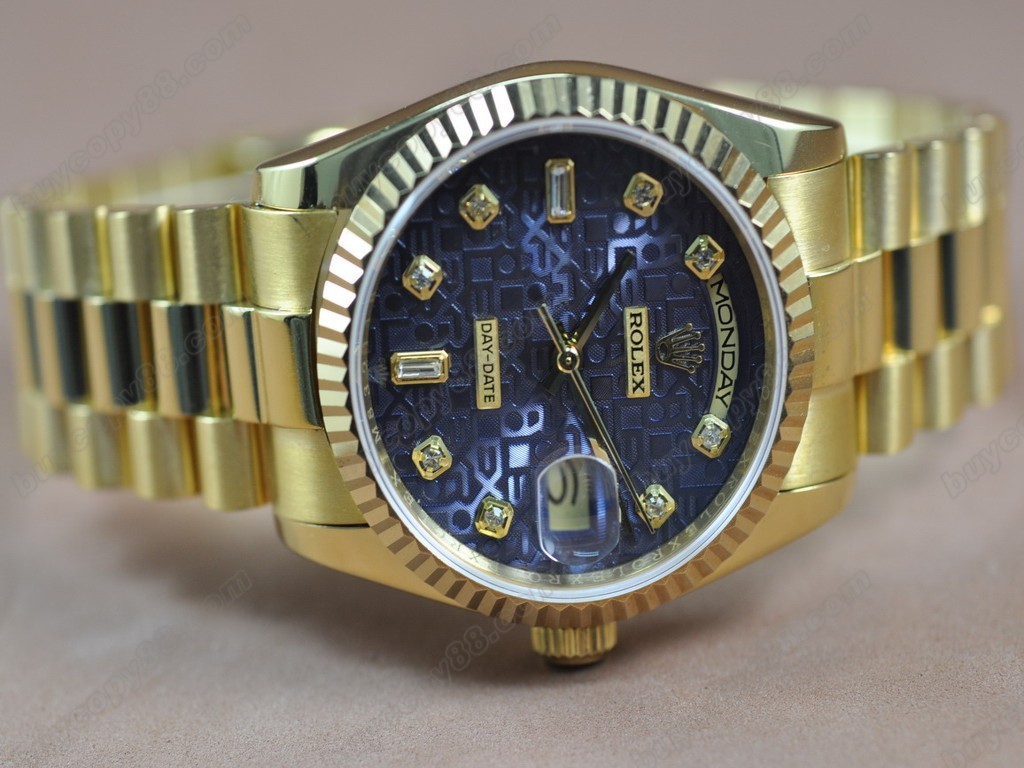 勞力士【男性用】 DateDay 36mm Full YG White Dial A-2836-2 自動機芯搭載7