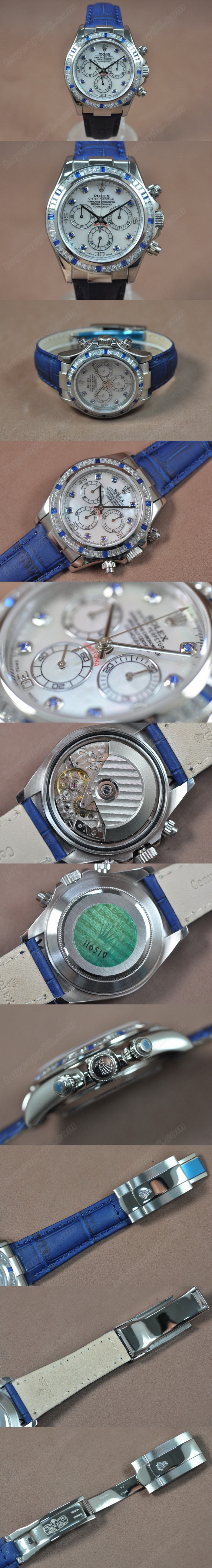 勞力士 Watches Daytona SS/LE Square Diam Pearl 白 Asia 7750 Chrono 自動機芯 搭 載   0