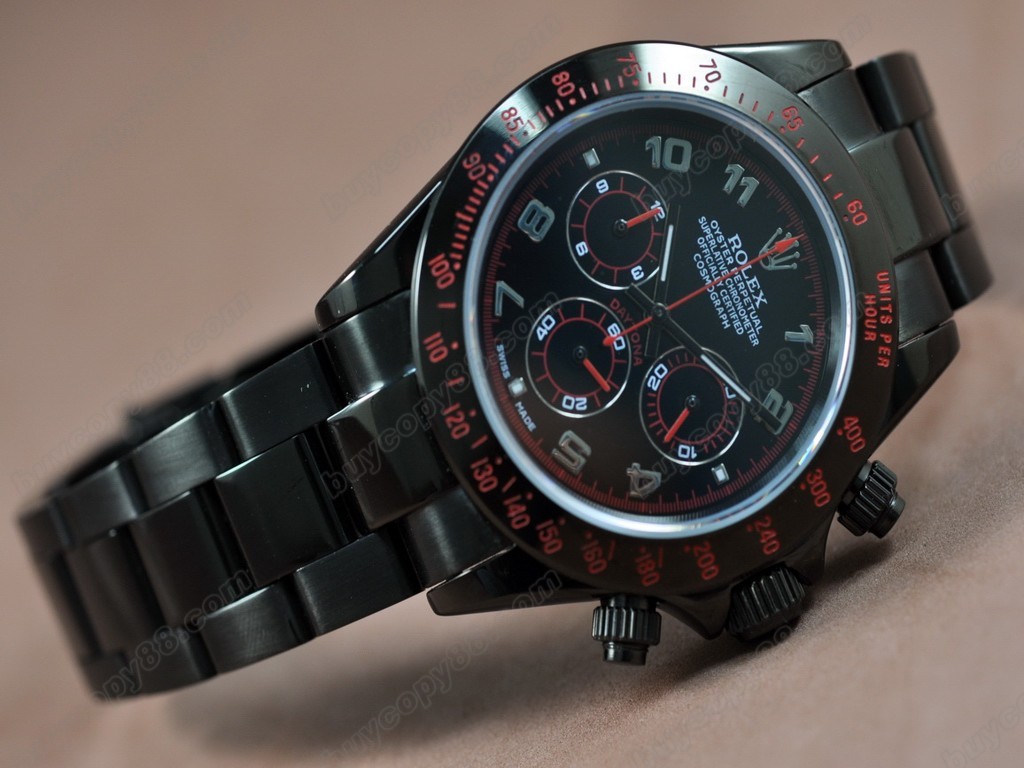 勞力士【男性用】 Daytona Full PVD Black Dial Japanese OS20石英機芯搭載5