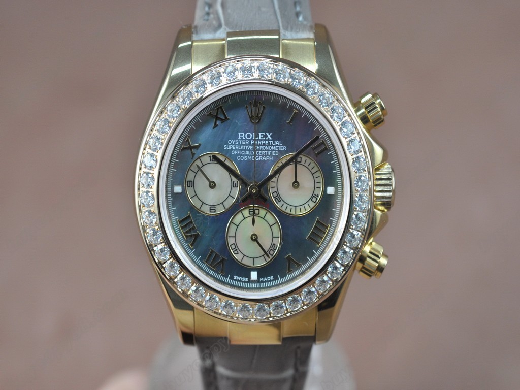 勞力士【男性用】Daytona YG/LE/Diam Pearl Blue Asia7750自動機芯搭載10