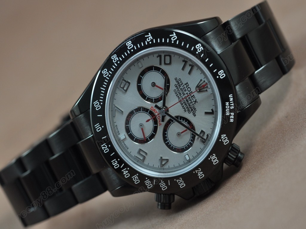 勞力士【男性用】Daytona Full PVD Black dial Asia7750自動機芯搭載11