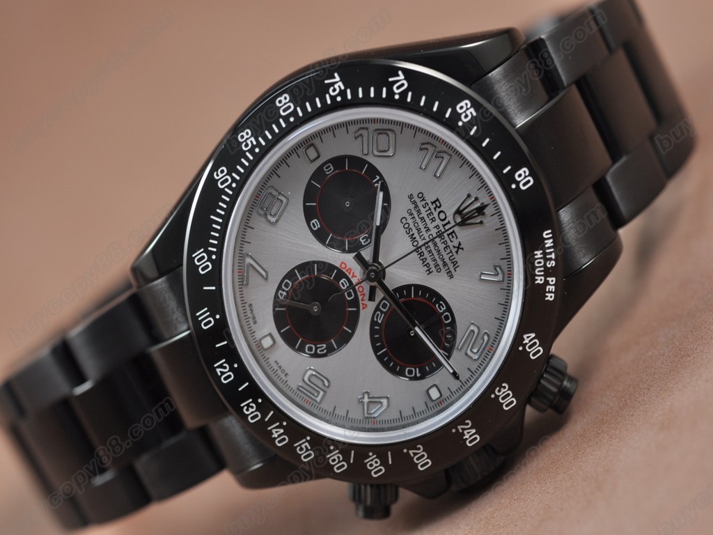 勞力士【男性用】Daytona Full PVD Black dial Asia7750自動機芯搭載11