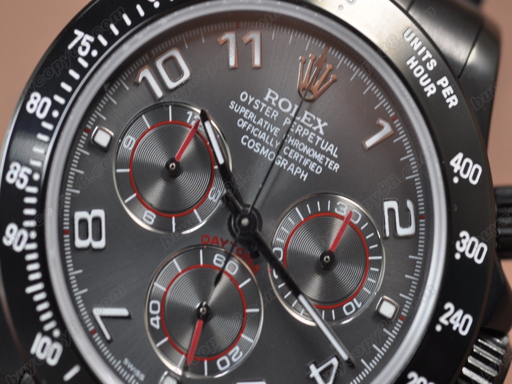 勞力士【男性用】Daytona Full PVD Black dial Asia7750自動機芯搭載10