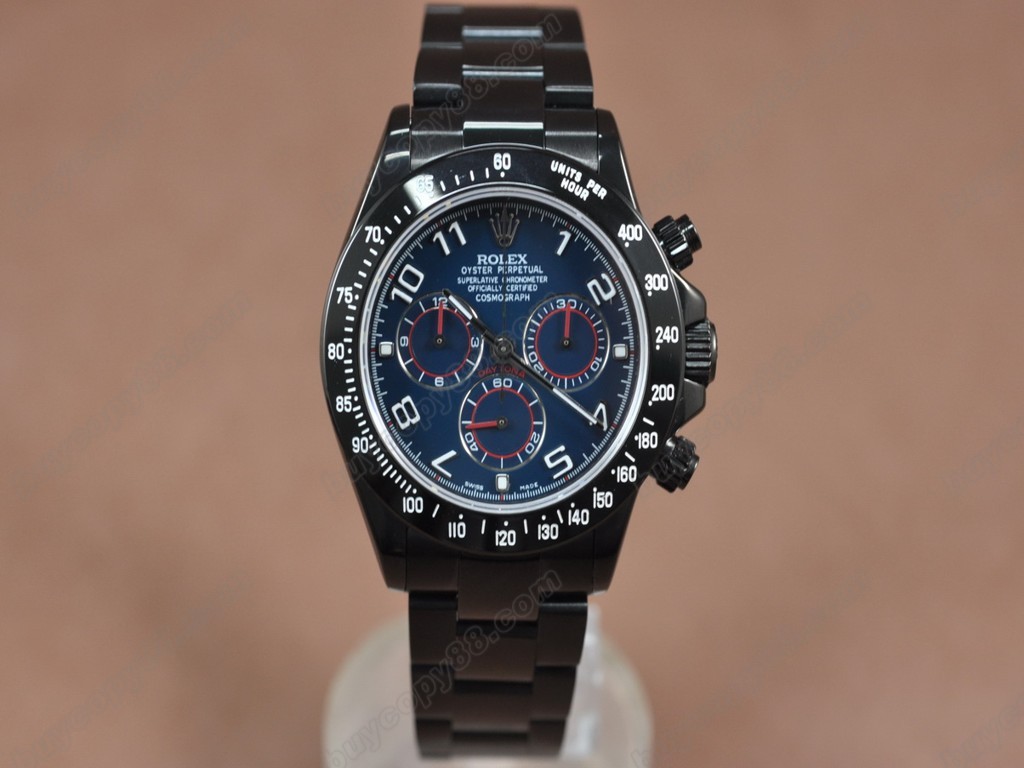 勞力士【男性用】Daytona Full PVD Black dial Asia7750自動機芯搭載13