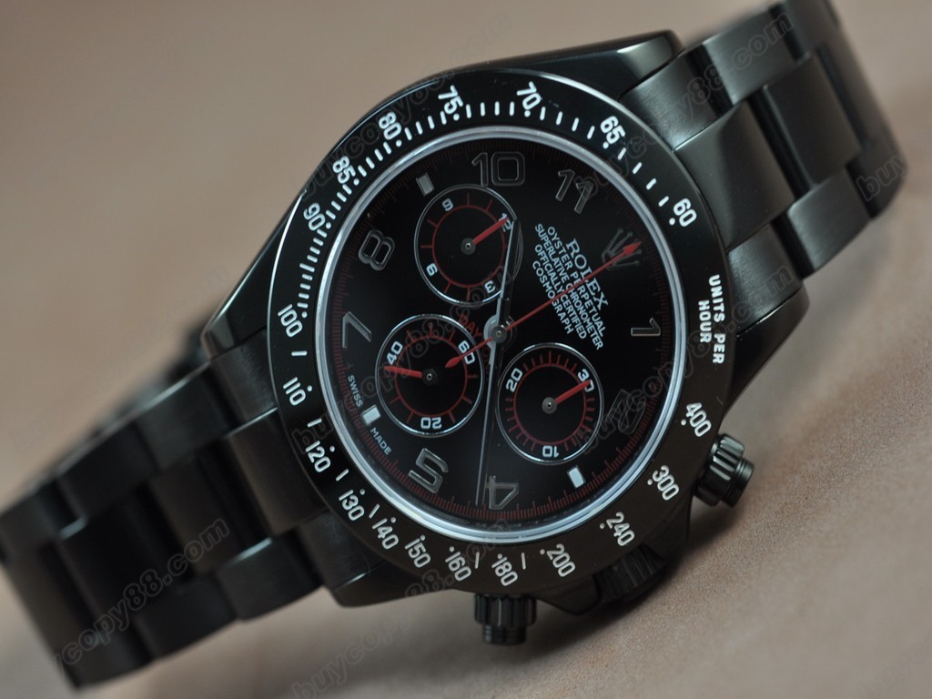 勞力士【男性用】 Daytona Full PVD Black dial Asia7750自動機芯搭載9