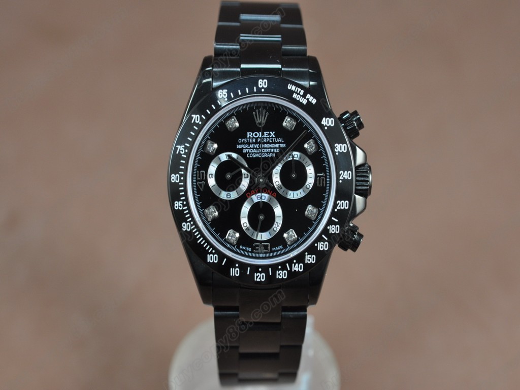勞力士【男性用】Daytona Full PVD Black dial Asia7750自動機芯搭載12
