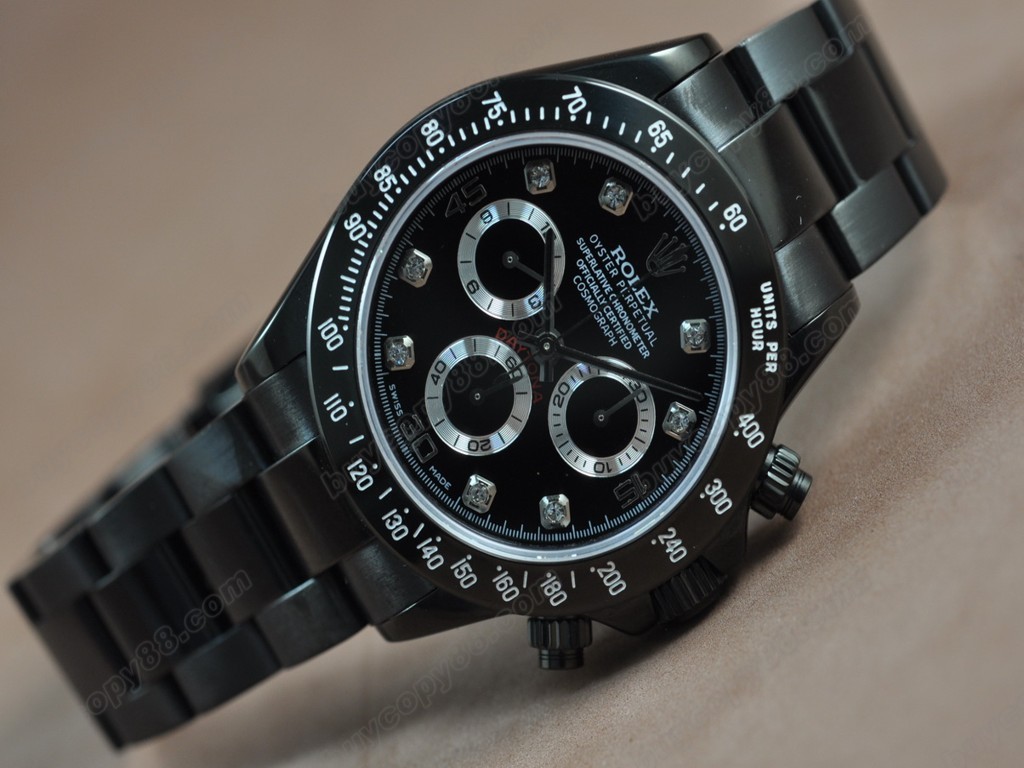 勞力士【男性用】Daytona Full PVD Black dial Asia7750自動機芯搭載10