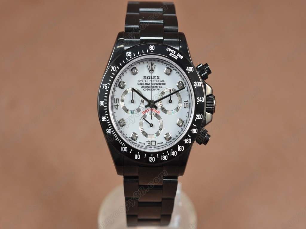 勞力士【男性用】 Daytona Full PVD Black dial Asia7750自動機芯搭載12