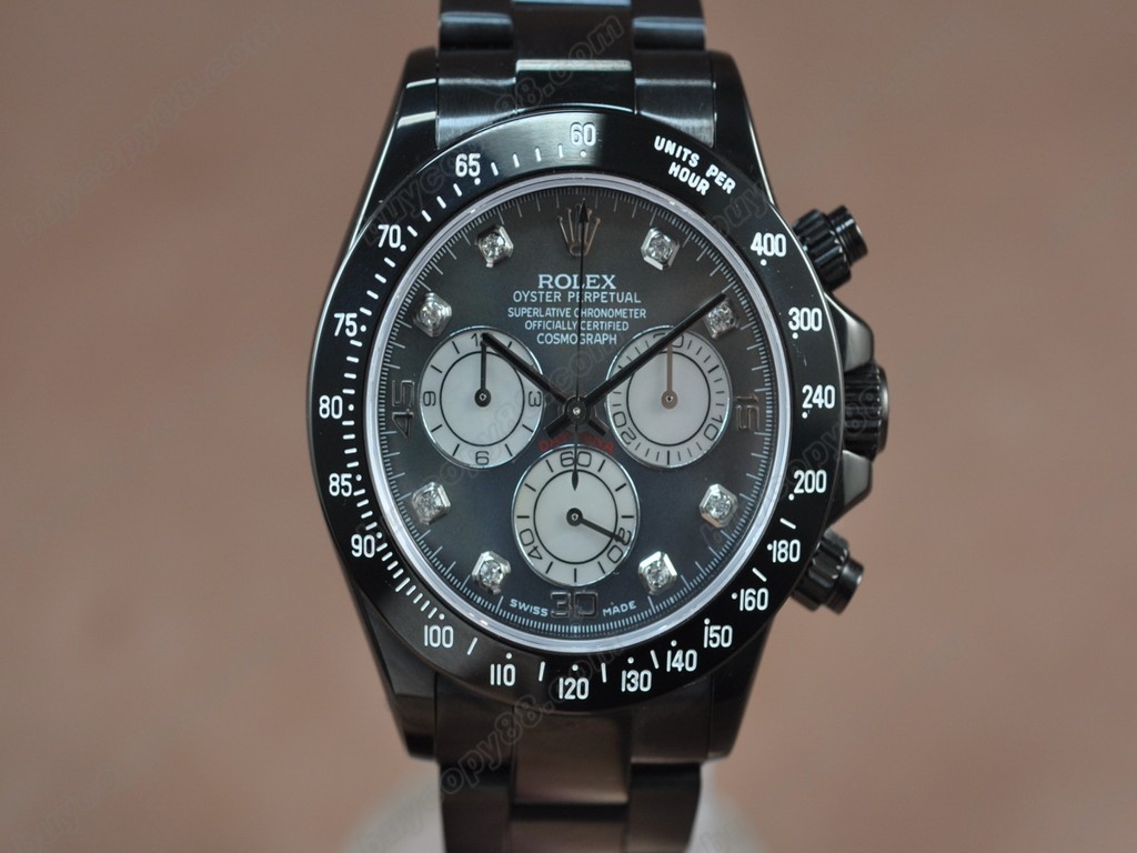 勞力士【男性用】 Daytona Full PVD Black dial Asia7750自動機芯搭載12