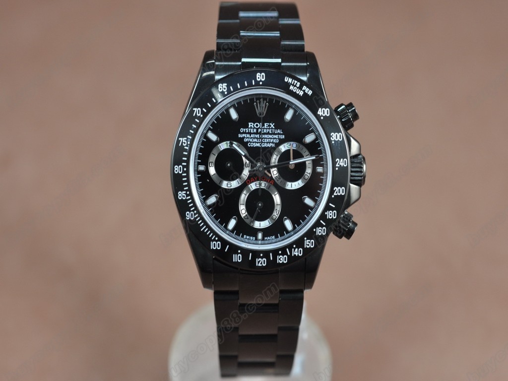 勞力士【男性用】Daytona Full PVD Black dial Asia7750自動機芯搭載13