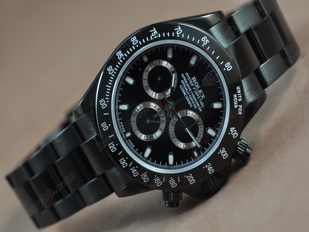 勞力士【男性用】Daytona Full PVD Black dial Asia7750自動機芯搭載11