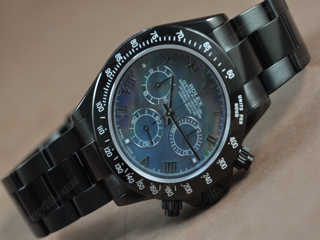 勞力士【男性用】 Daytona Full PVD Black dial Asia7750自動機芯搭載11