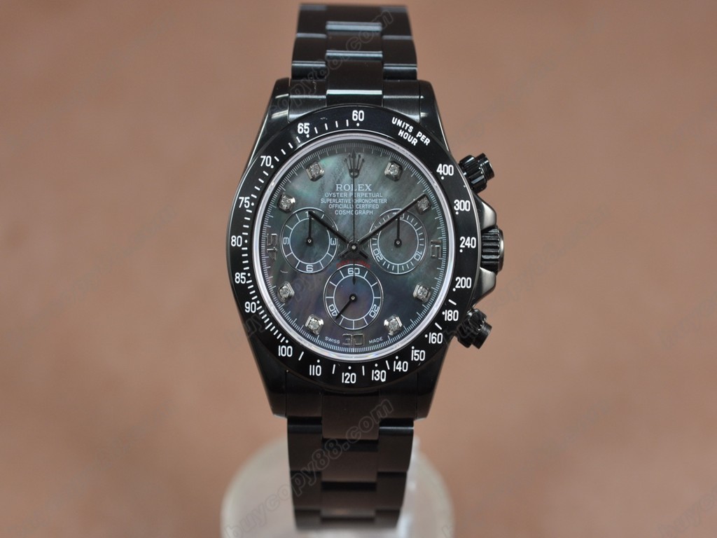 勞力士【男性用】Daytona Full PVD Black dial Asia7750自動機芯搭載12