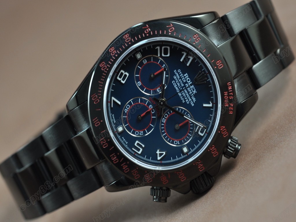 勞力士【男性用】 Daytona Full PVD Black dial Asia7750自動機芯搭載6