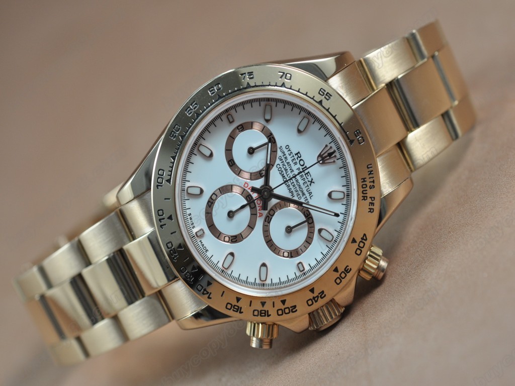 勞力士【男性用】Daytona Full RG White dial Asia7750自動機芯搭載3