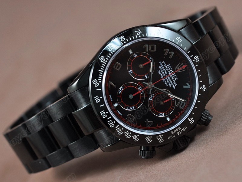 勞力士【男性用】 Daytona Full PVD Black dial Asia7750自動機芯搭載5