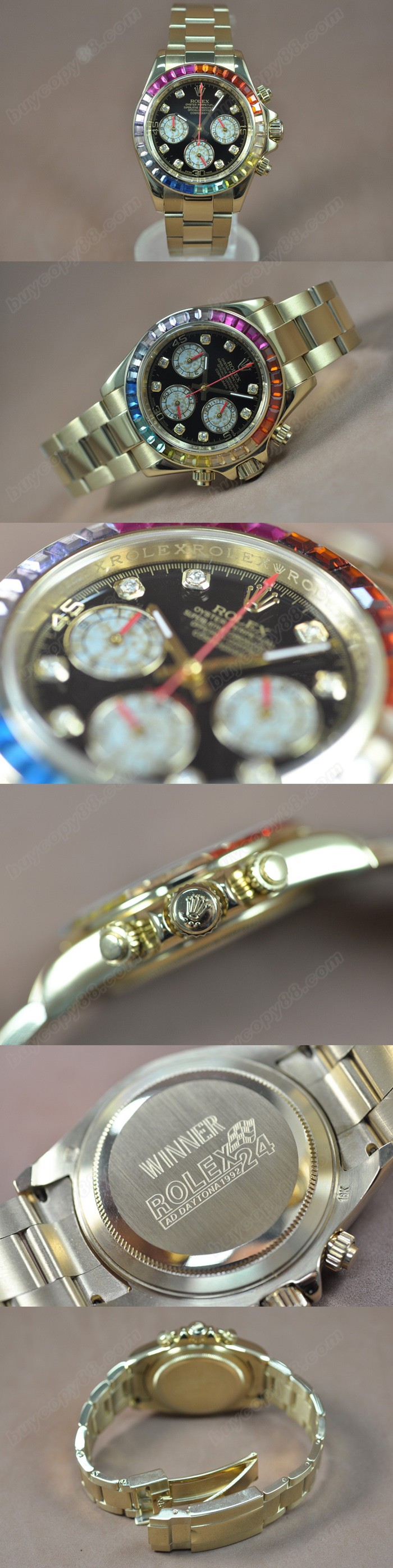 勞力士Rolex Daytona YG Square Diam  JAP-VD56 石英機芯 搭 載0