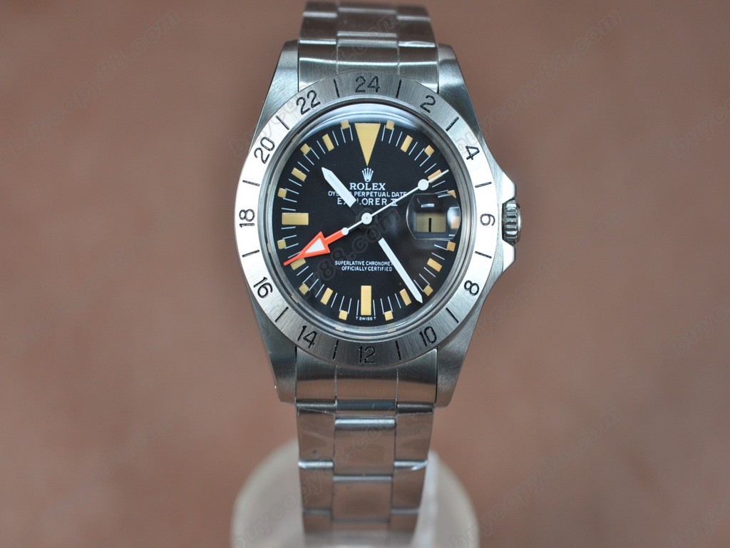 勞力士【男性用】 Explorer II GMT 38mm SS/SS Black dial A-2836-2 自動機芯搭載6