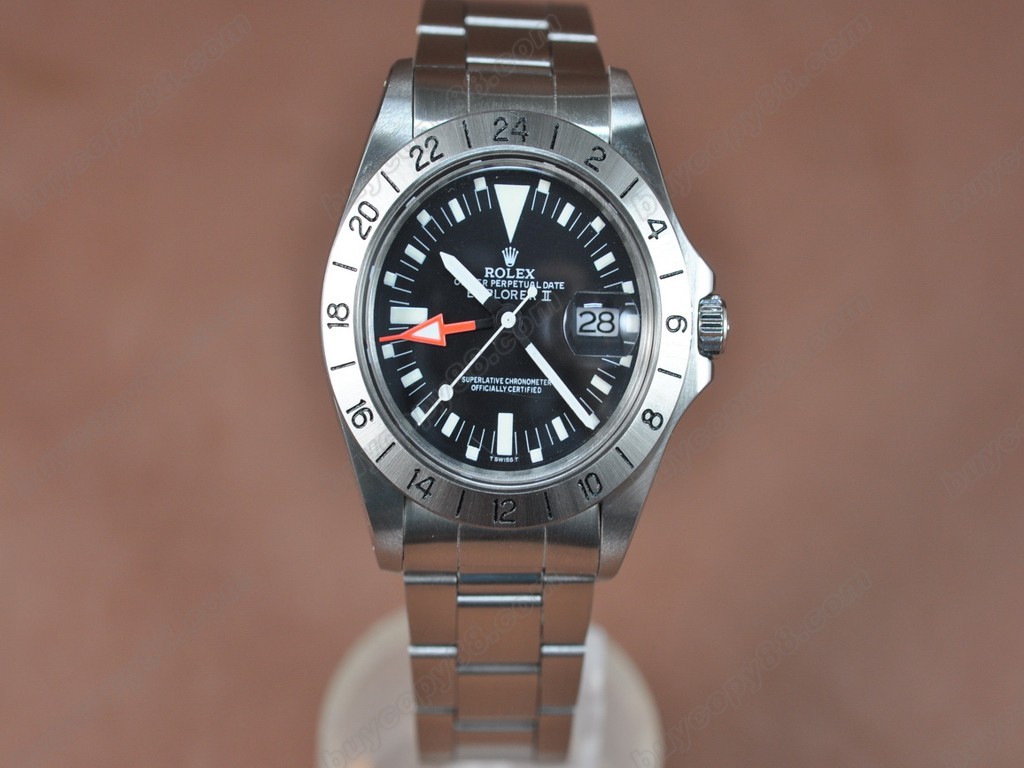 勞力士【男性用】 Explorer II GMT 38mm SS/SS Black dial A-2836-2 自動機芯搭載1